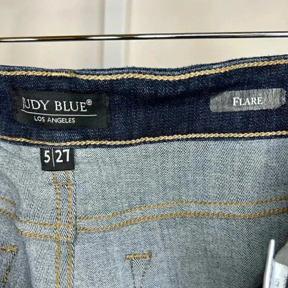 Judy Blue Size 5/27 Flare Dark Wash Blue Jeans Casual Stretch Figure Flattering - Picture 9 of 15